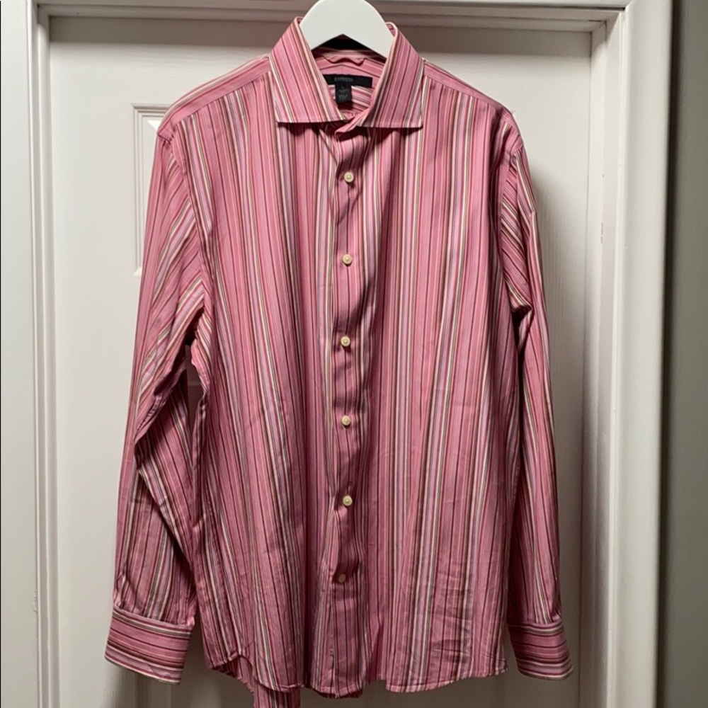 Men’s Dress Shirt - Pink Stripes